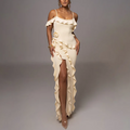 Vestido largo con volantes