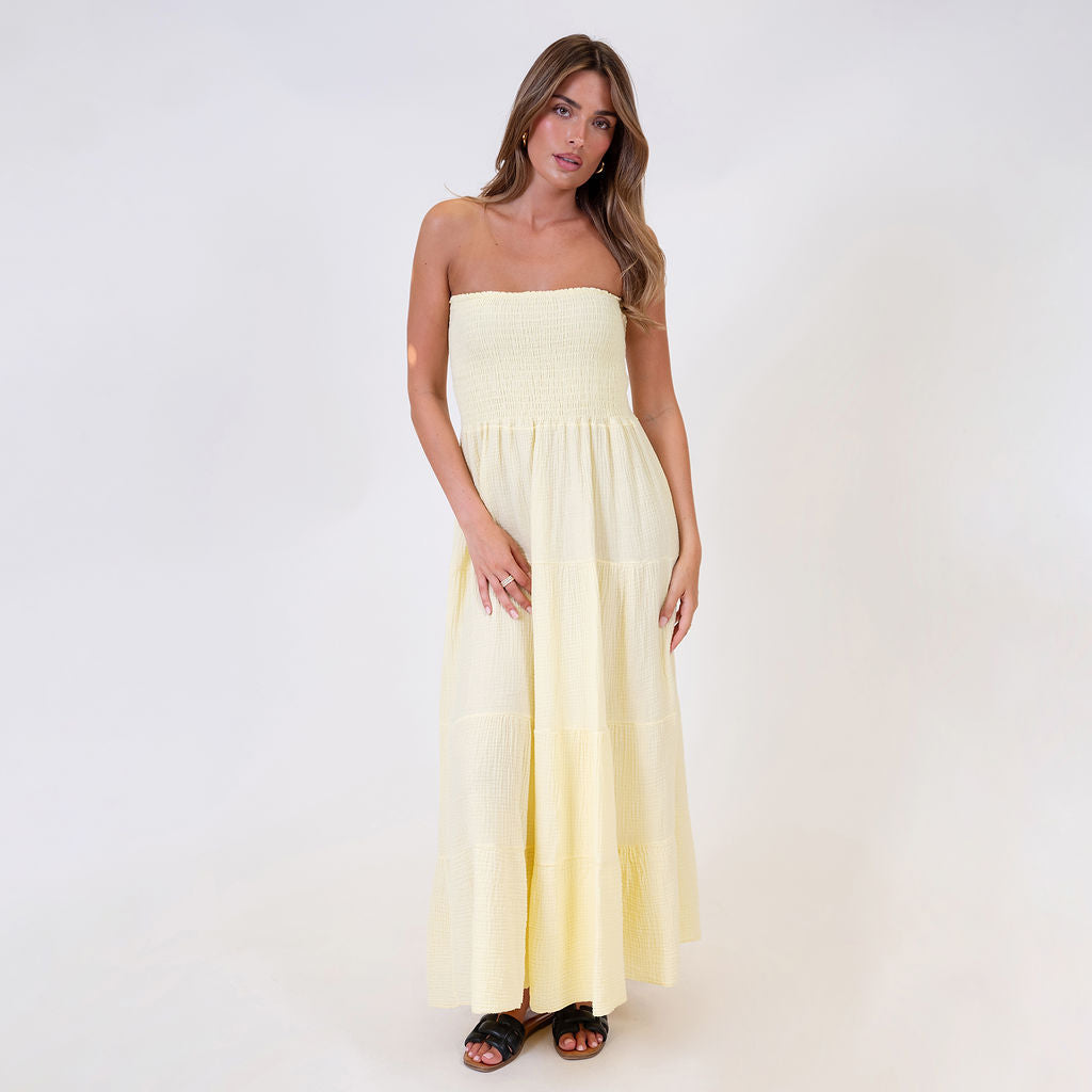 Vestido bandeau largo Emma