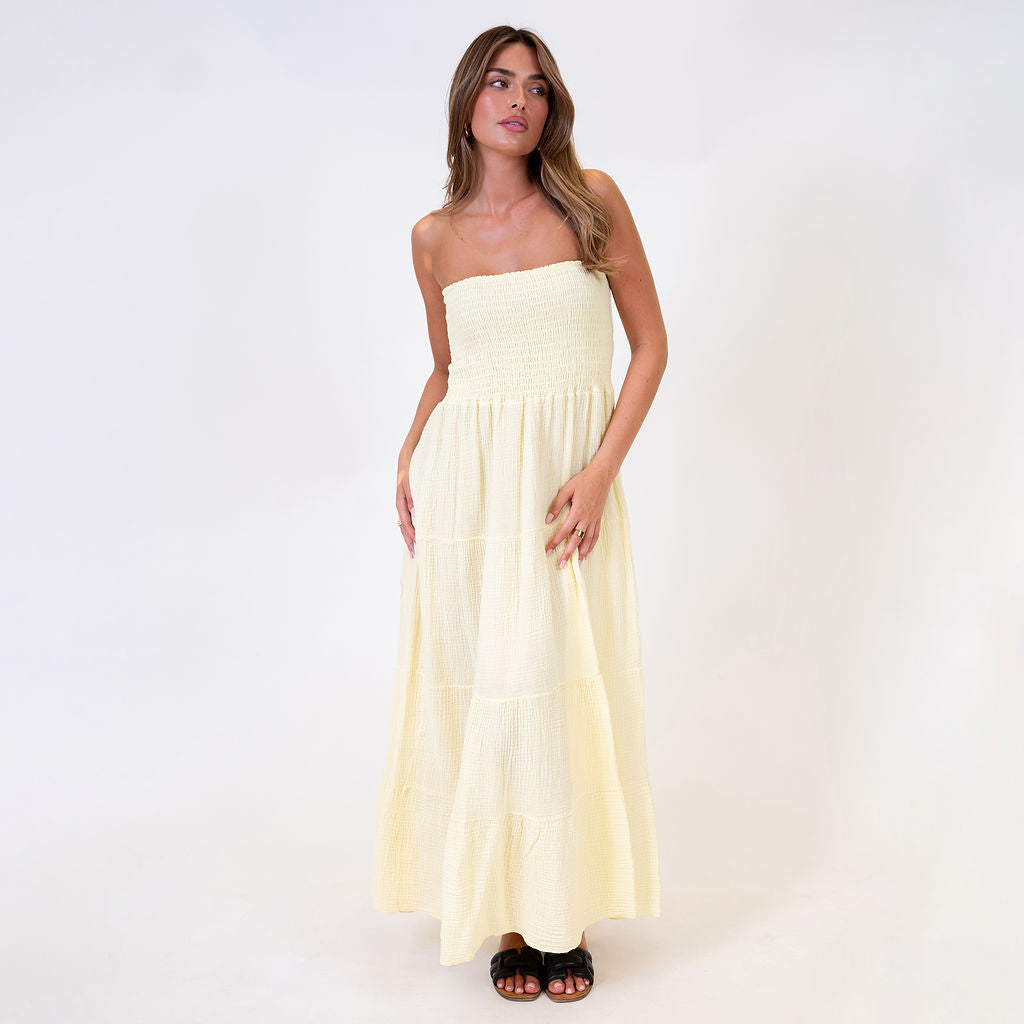 Vestido bandeau largo Emma