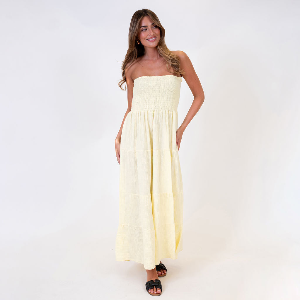 Vestido bandeau largo Emma