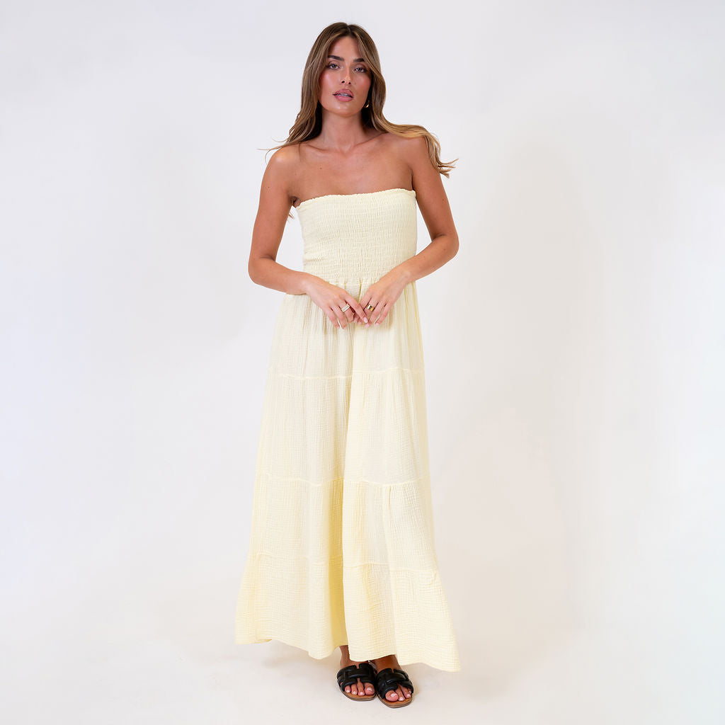 Vestido bandeau largo Emma