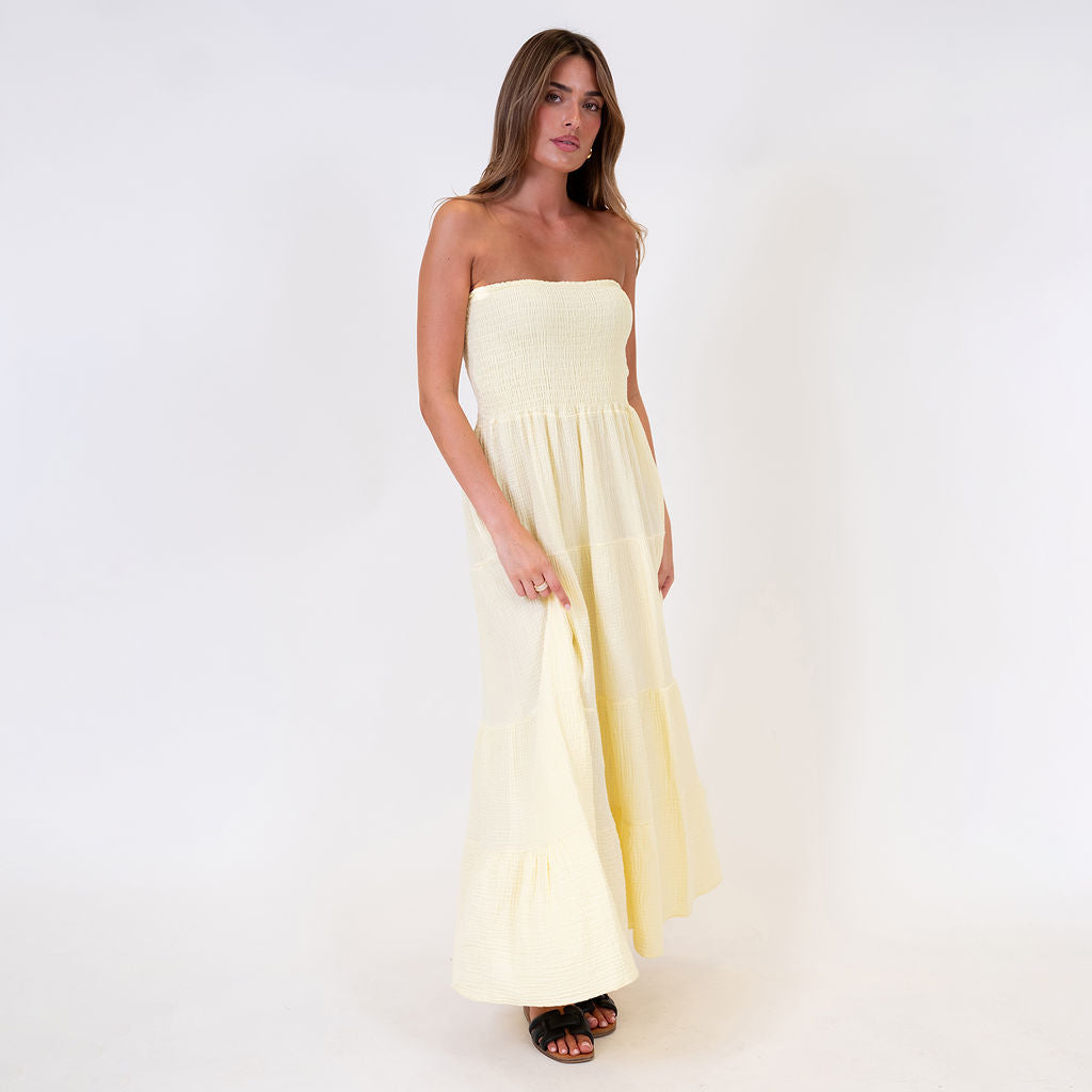 Vestido bandeau largo Emma