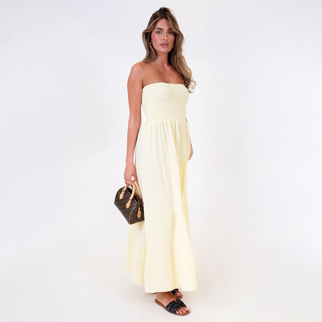 Vestido bandeau largo Emma