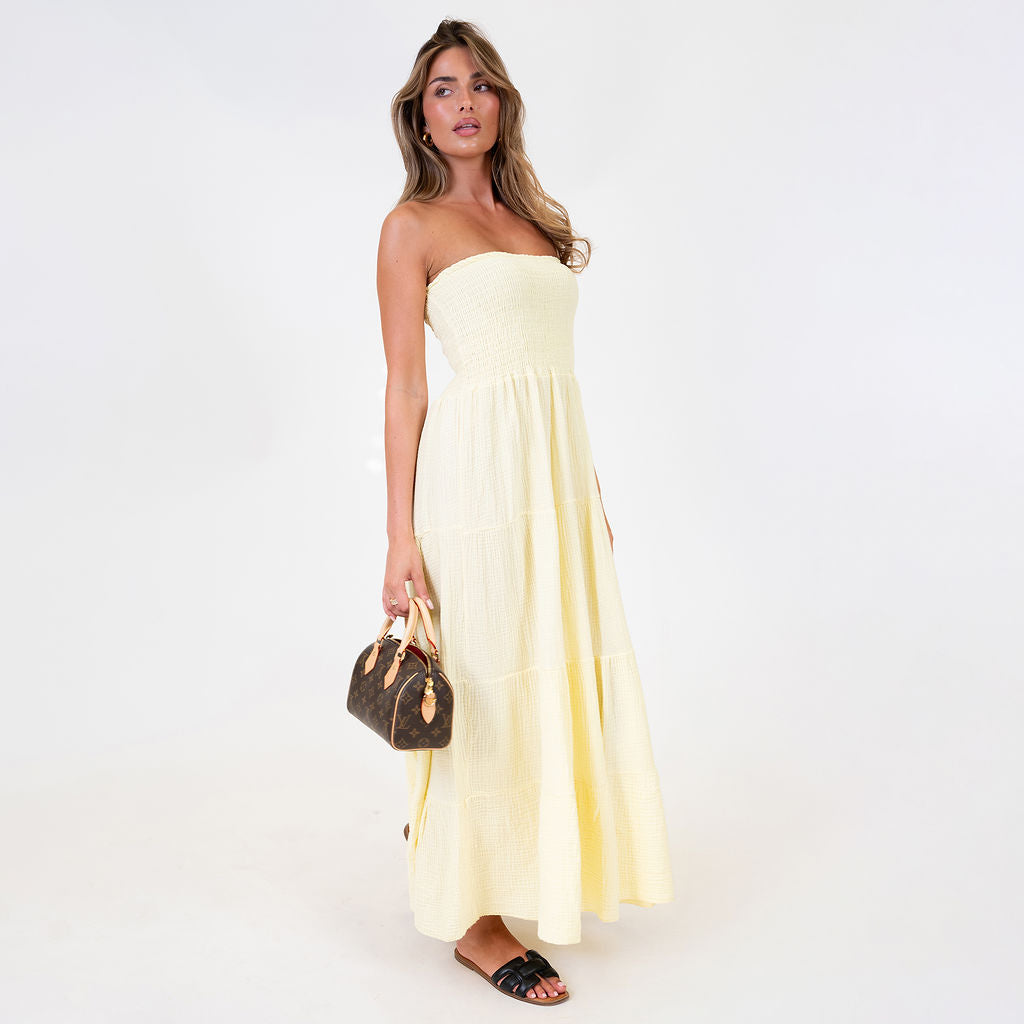 Vestido bandeau largo Emma