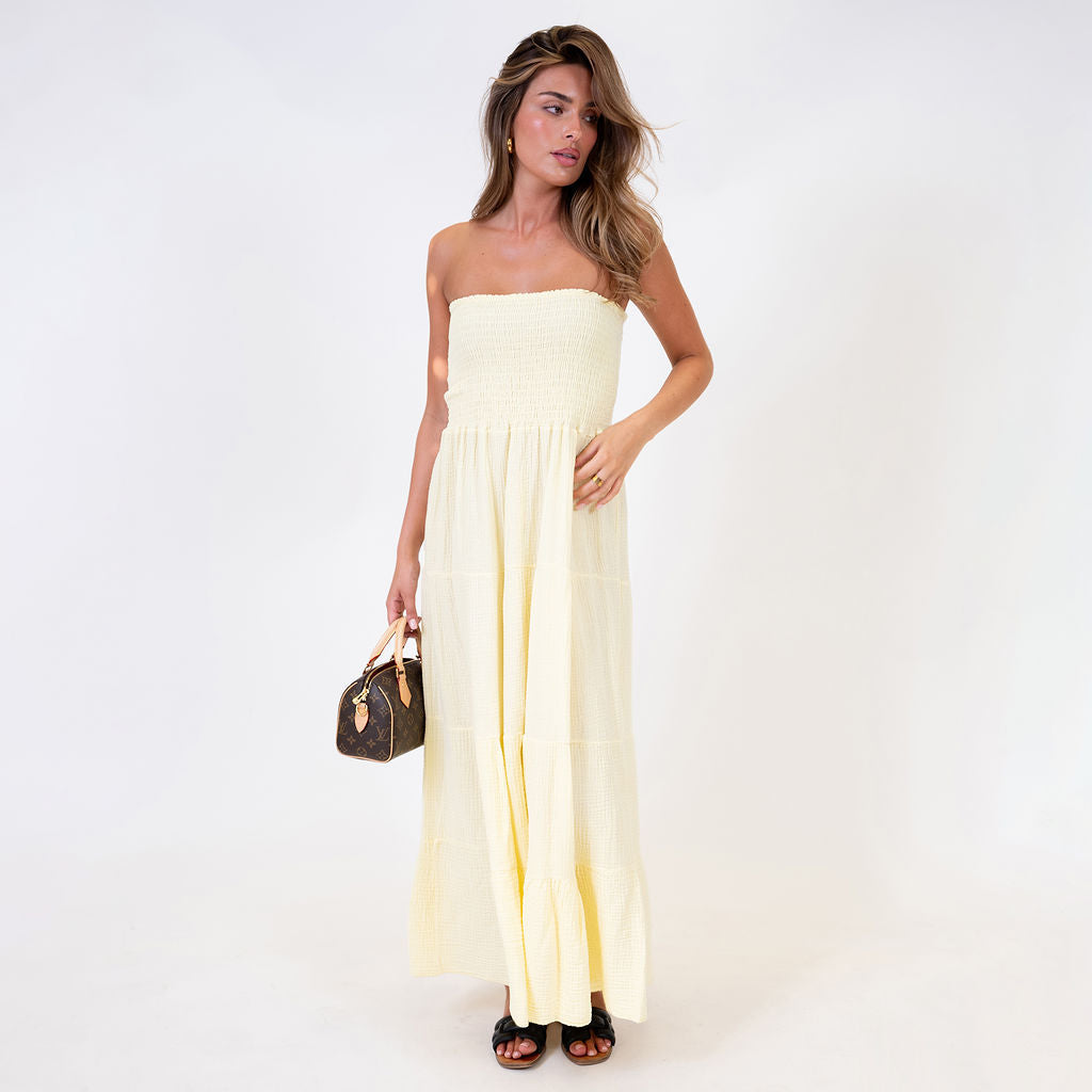 Vestido bandeau largo Emma