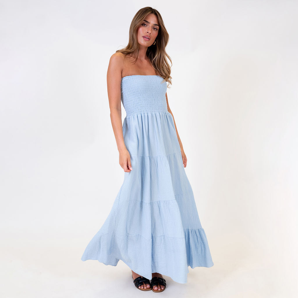 Vestido bandeau largo Emma