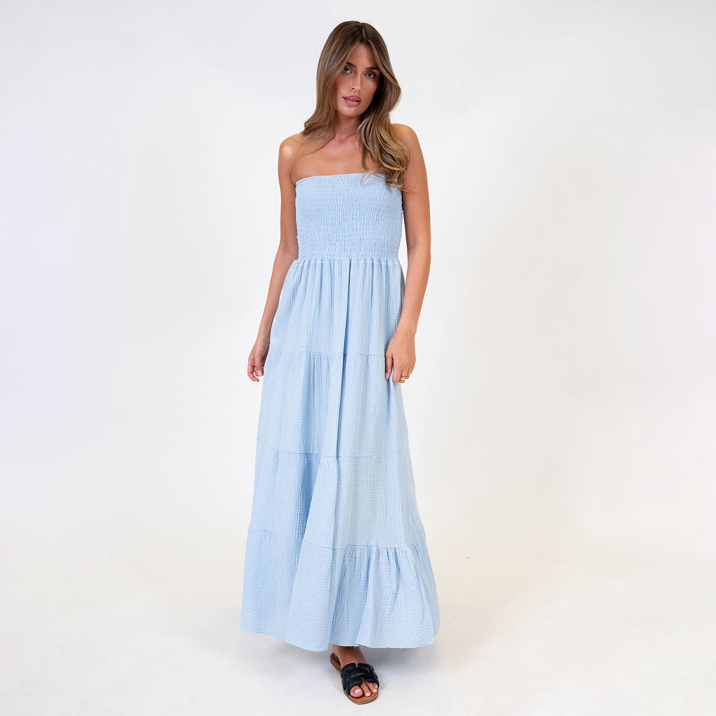 Vestido bandeau largo Emma