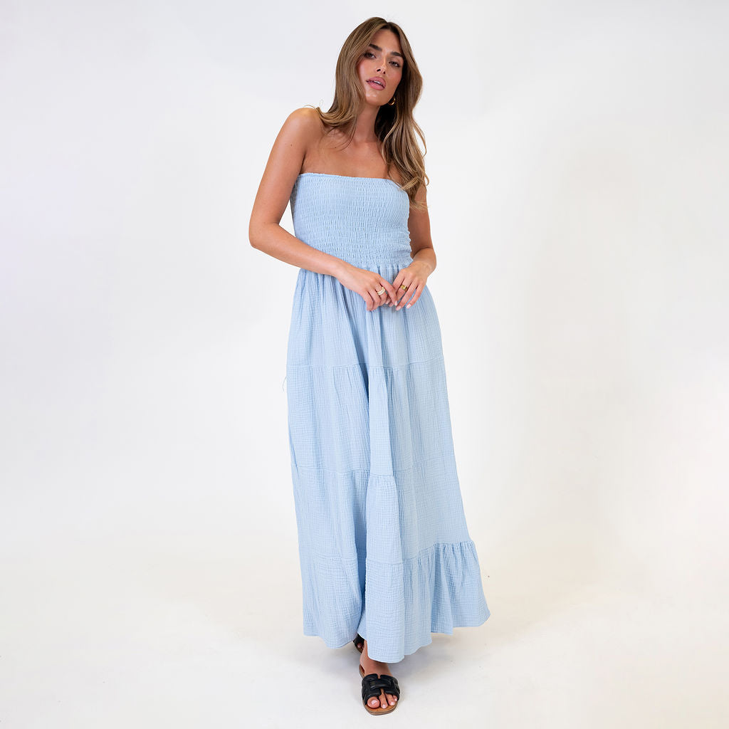 Vestido bandeau largo Emma