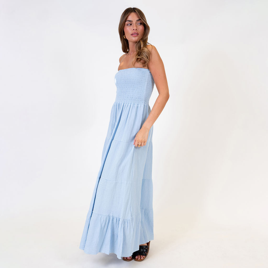 Vestido bandeau largo Emma