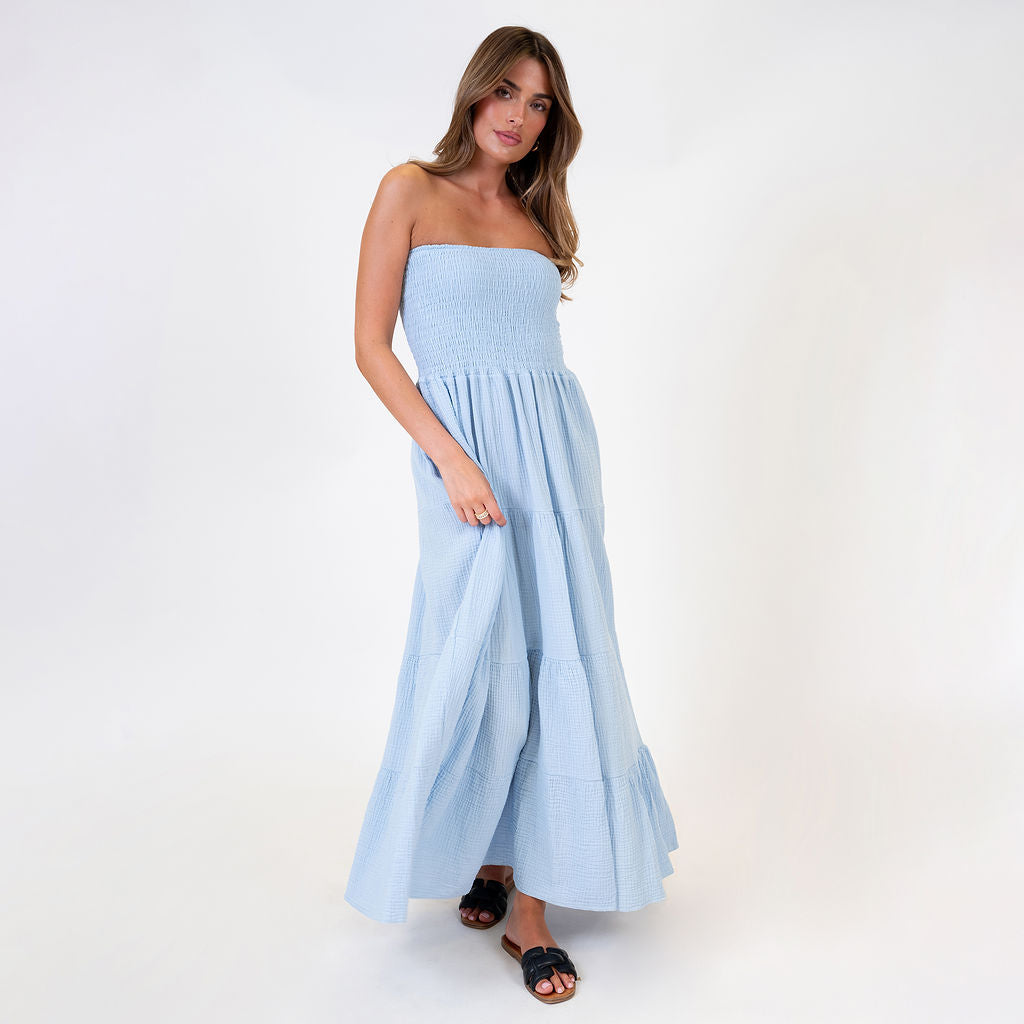 Vestido bandeau largo Emma