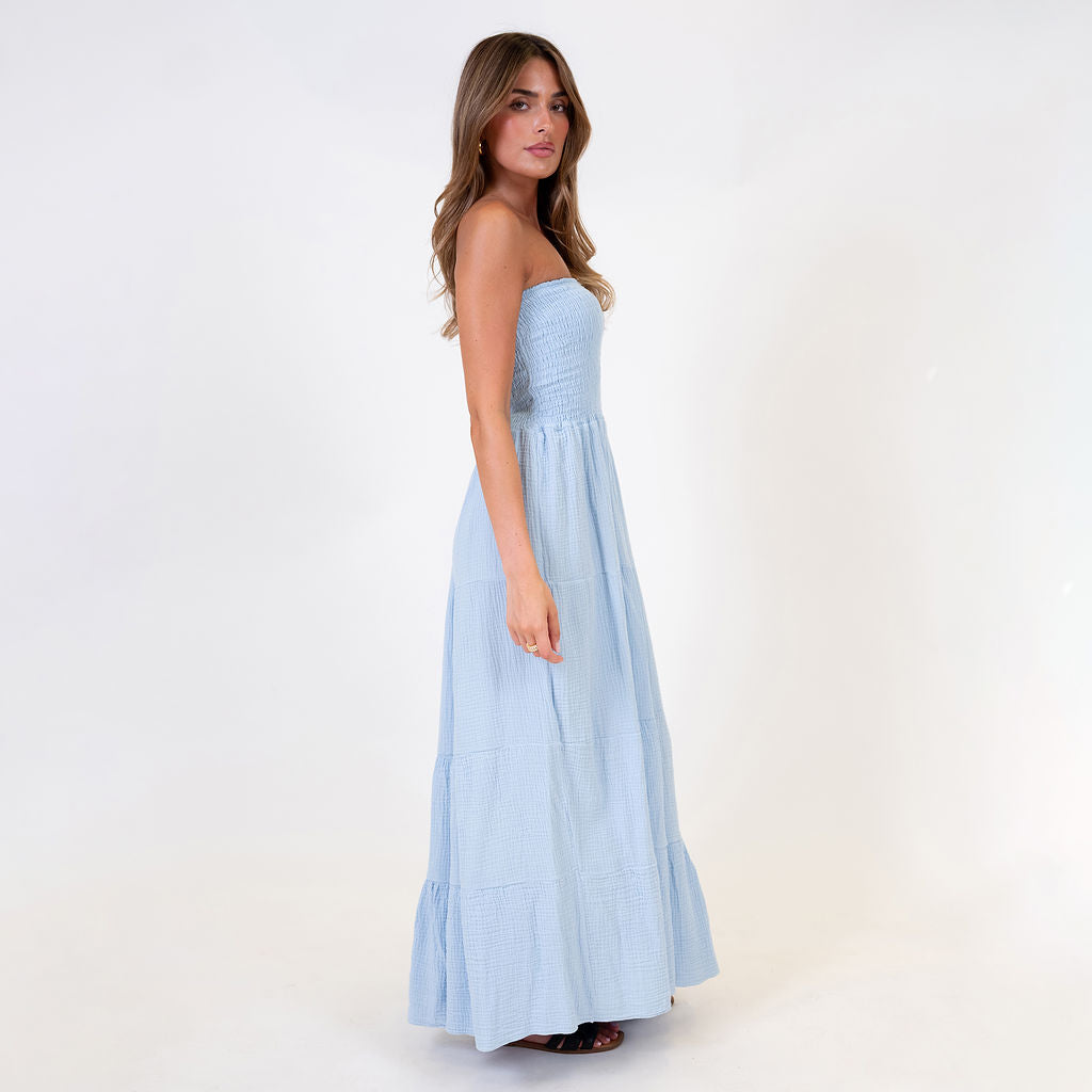 Vestido bandeau largo Emma