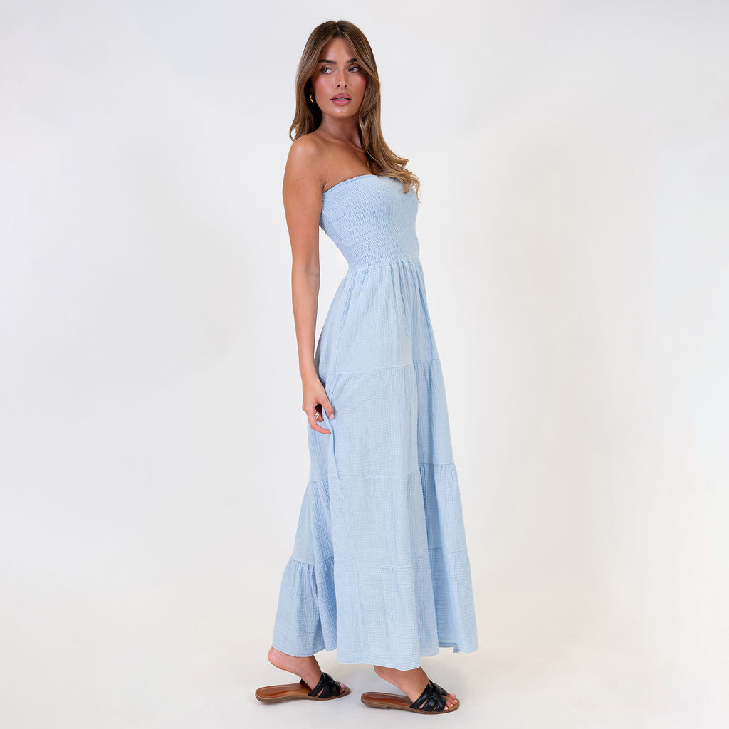 Vestido bandeau largo Emma