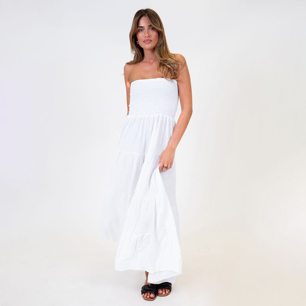 Vestido bandeau largo Emma