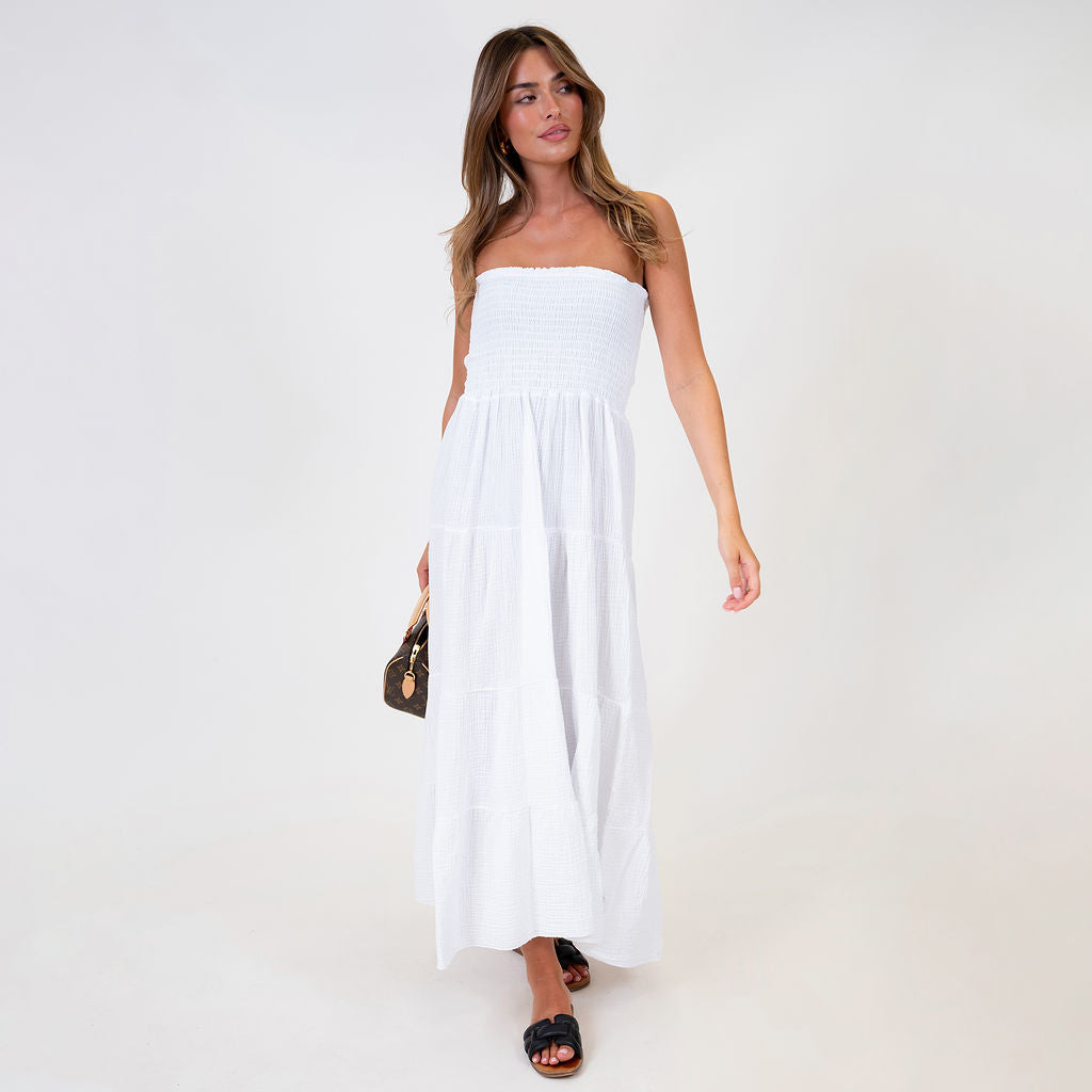 Vestido bandeau largo Emma