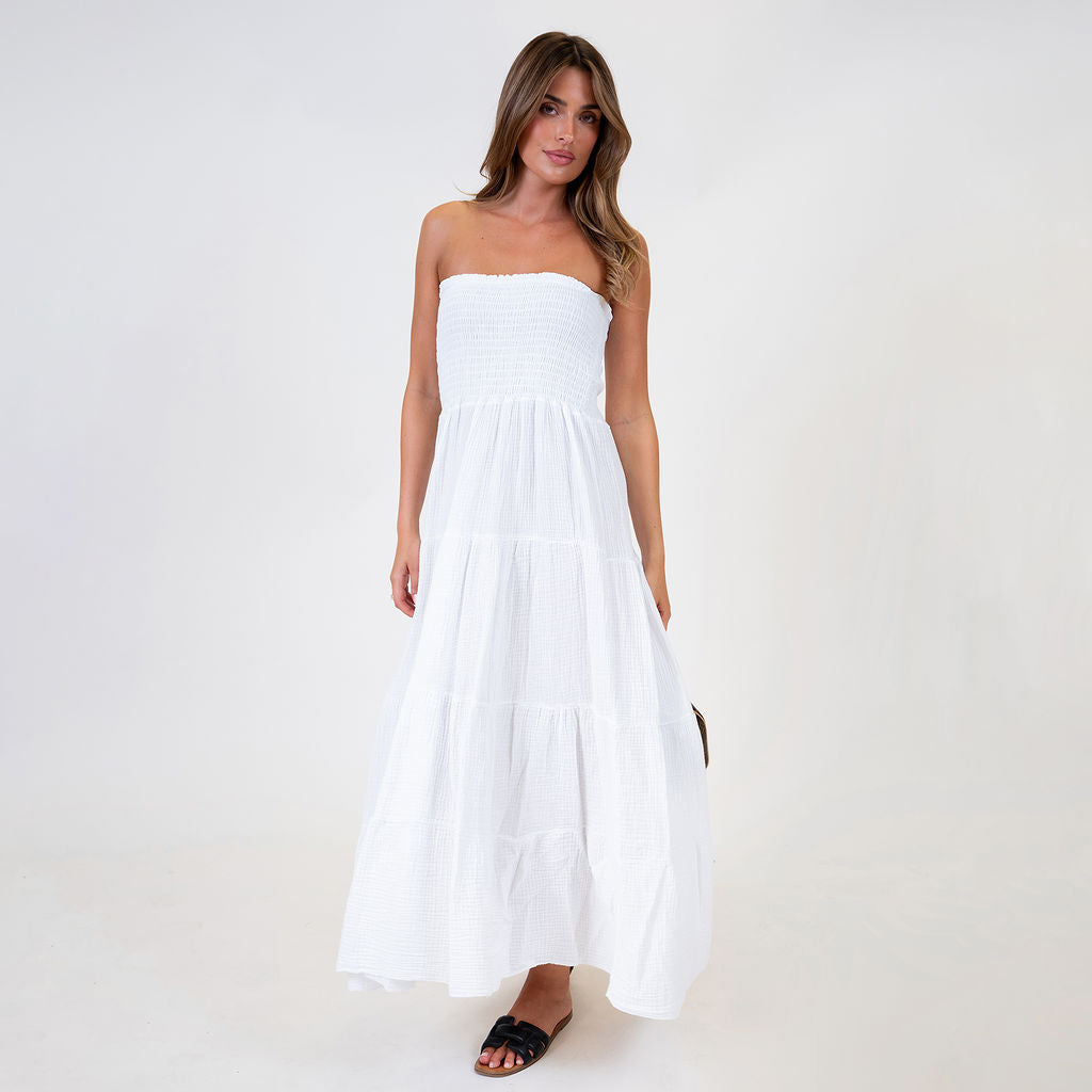 Vestido bandeau largo Emma