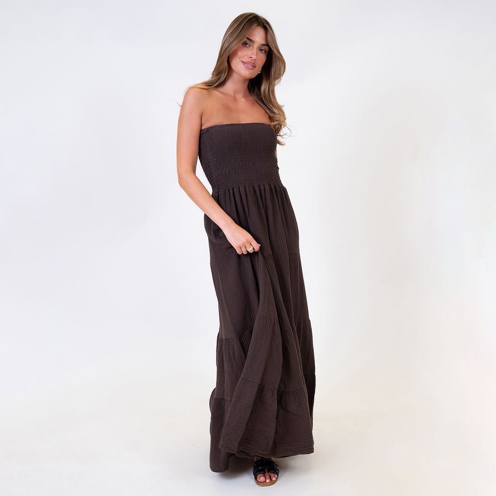 Vestido bandeau largo Emma