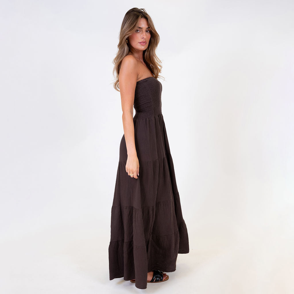 Vestido bandeau largo Emma