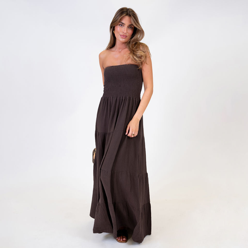 Vestido bandeau largo Emma