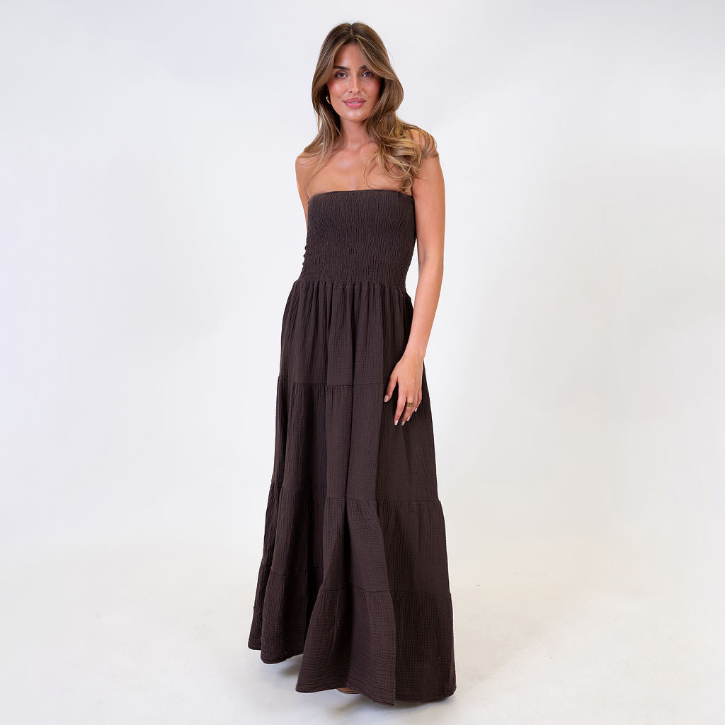 Vestido bandeau largo Emma