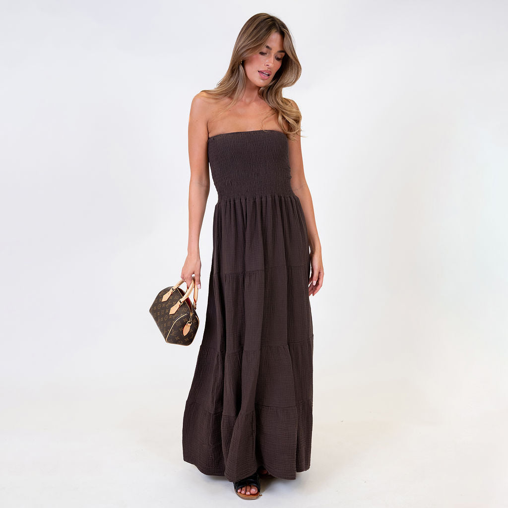 Vestido bandeau largo Emma