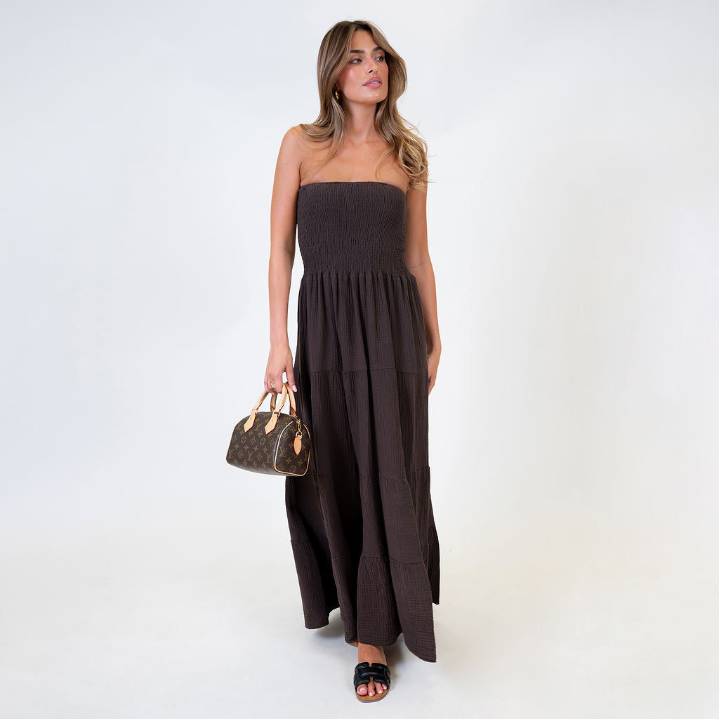 Vestido bandeau largo Emma