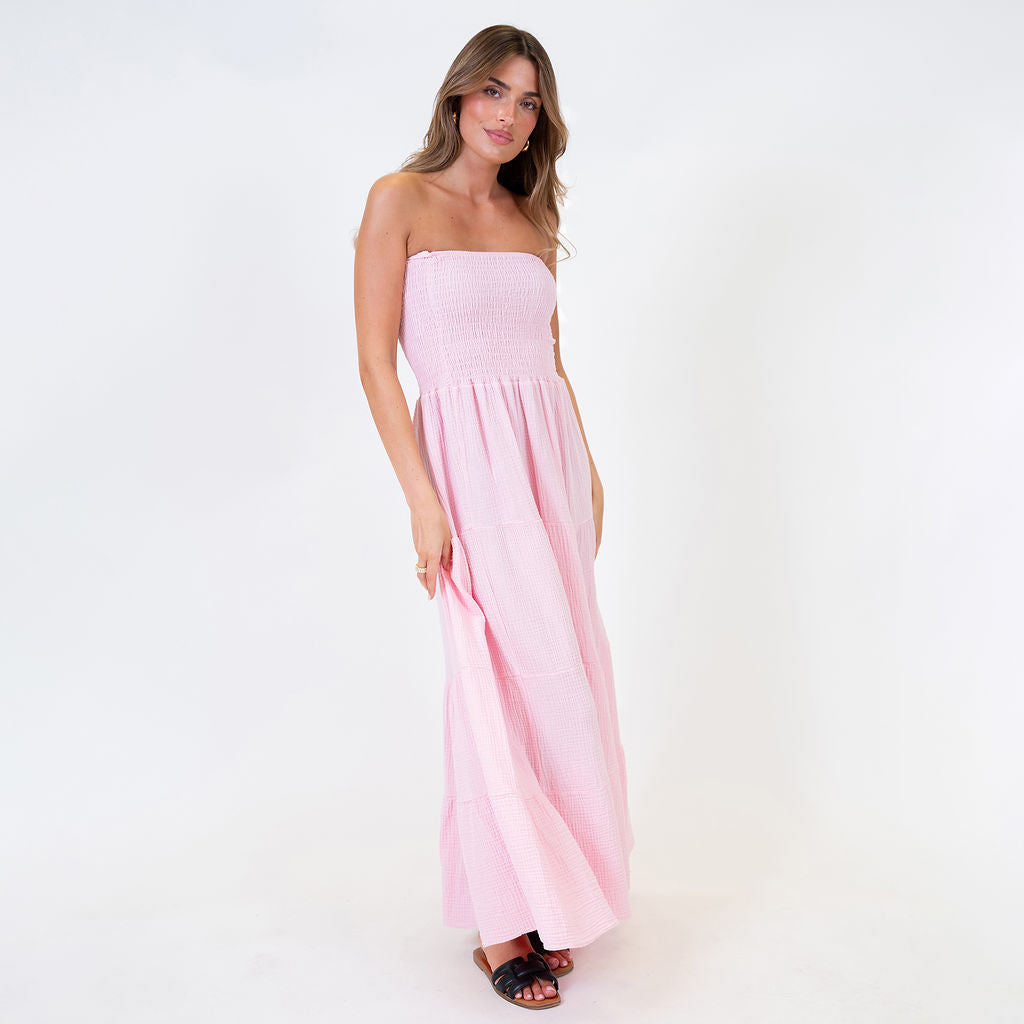 Vestido bandeau largo Emma