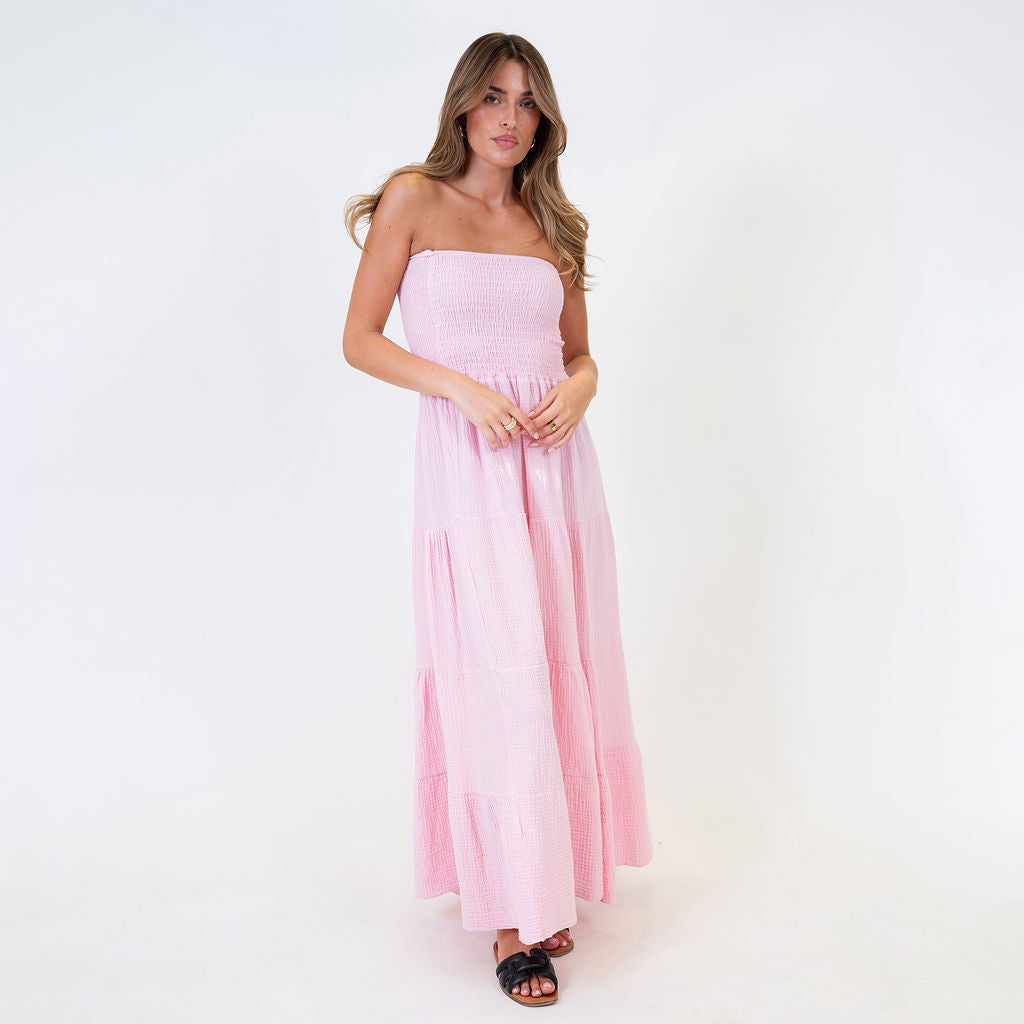 Vestido bandeau largo Emma