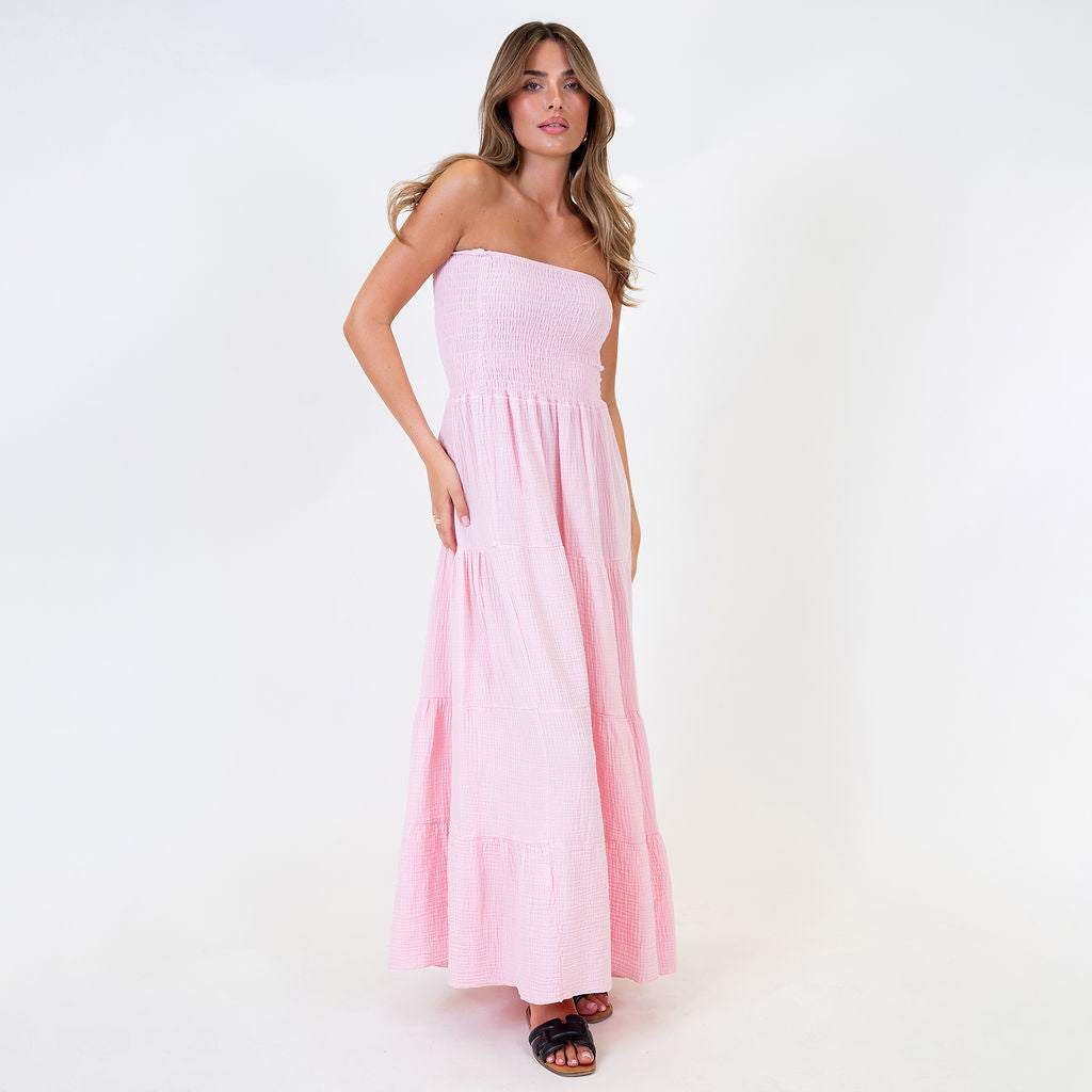 Vestido bandeau largo Emma