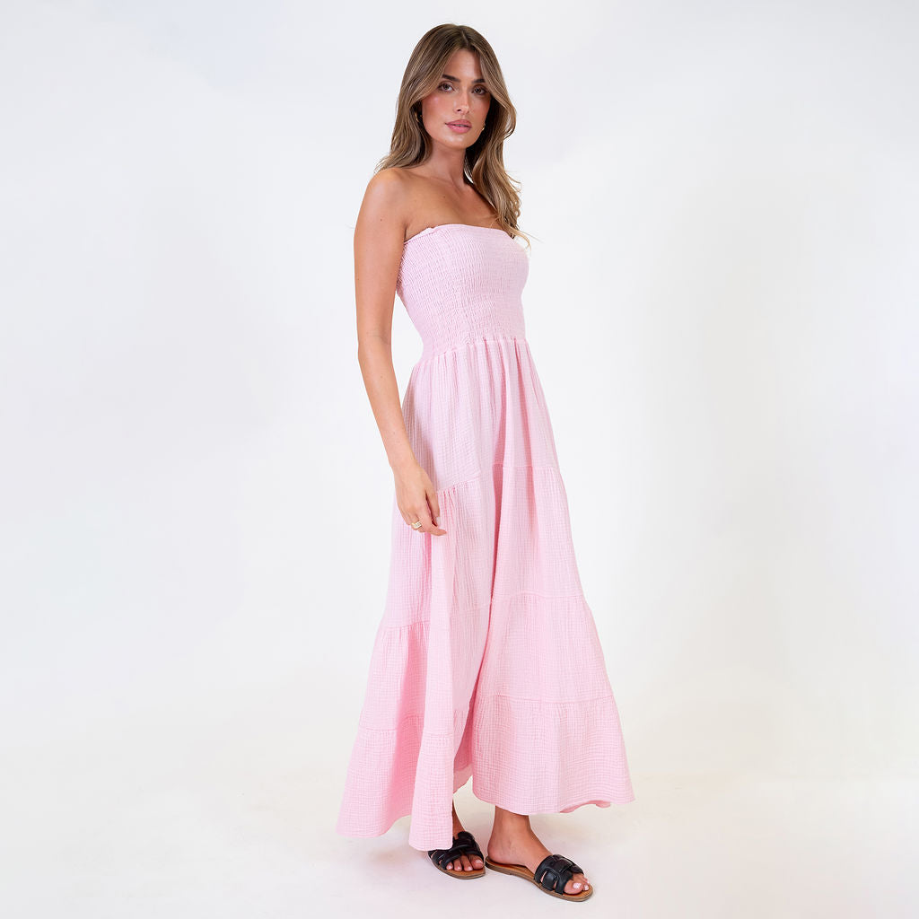Vestido bandeau largo Emma