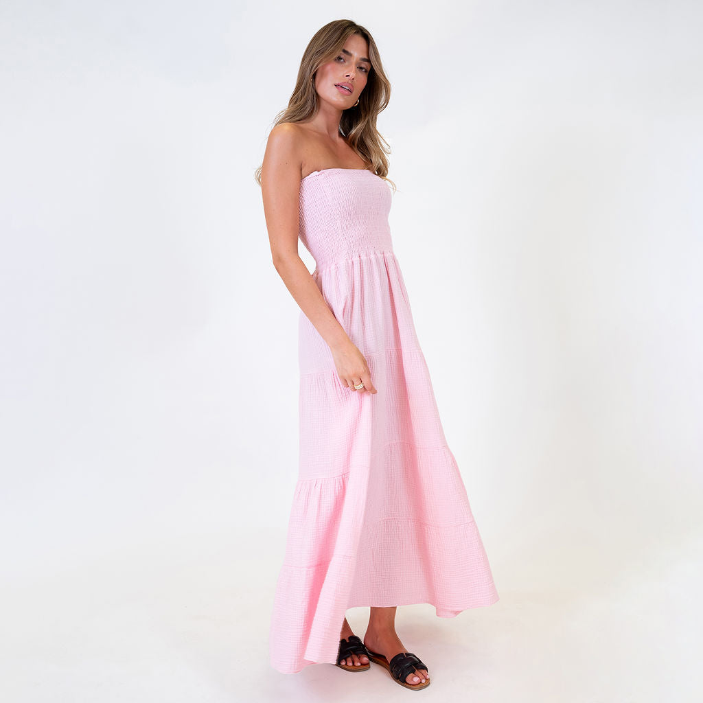 Vestido bandeau largo Emma