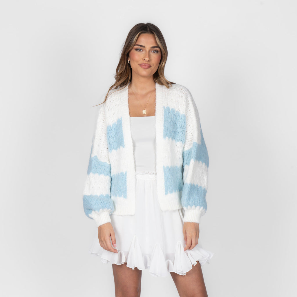 Oversized Cardigan with Wide Stripes