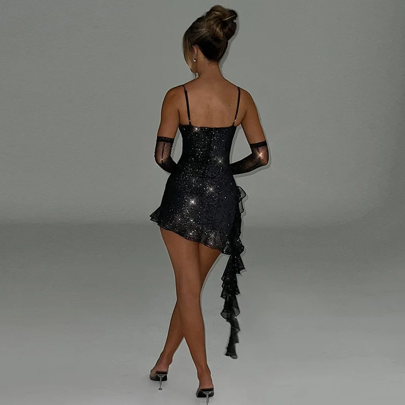 Strapless Ruffle Mini Dress