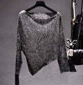 Asymmetric Sequin Blouse