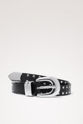 PRESLEY STUDDED BELT - BLACK SILVER