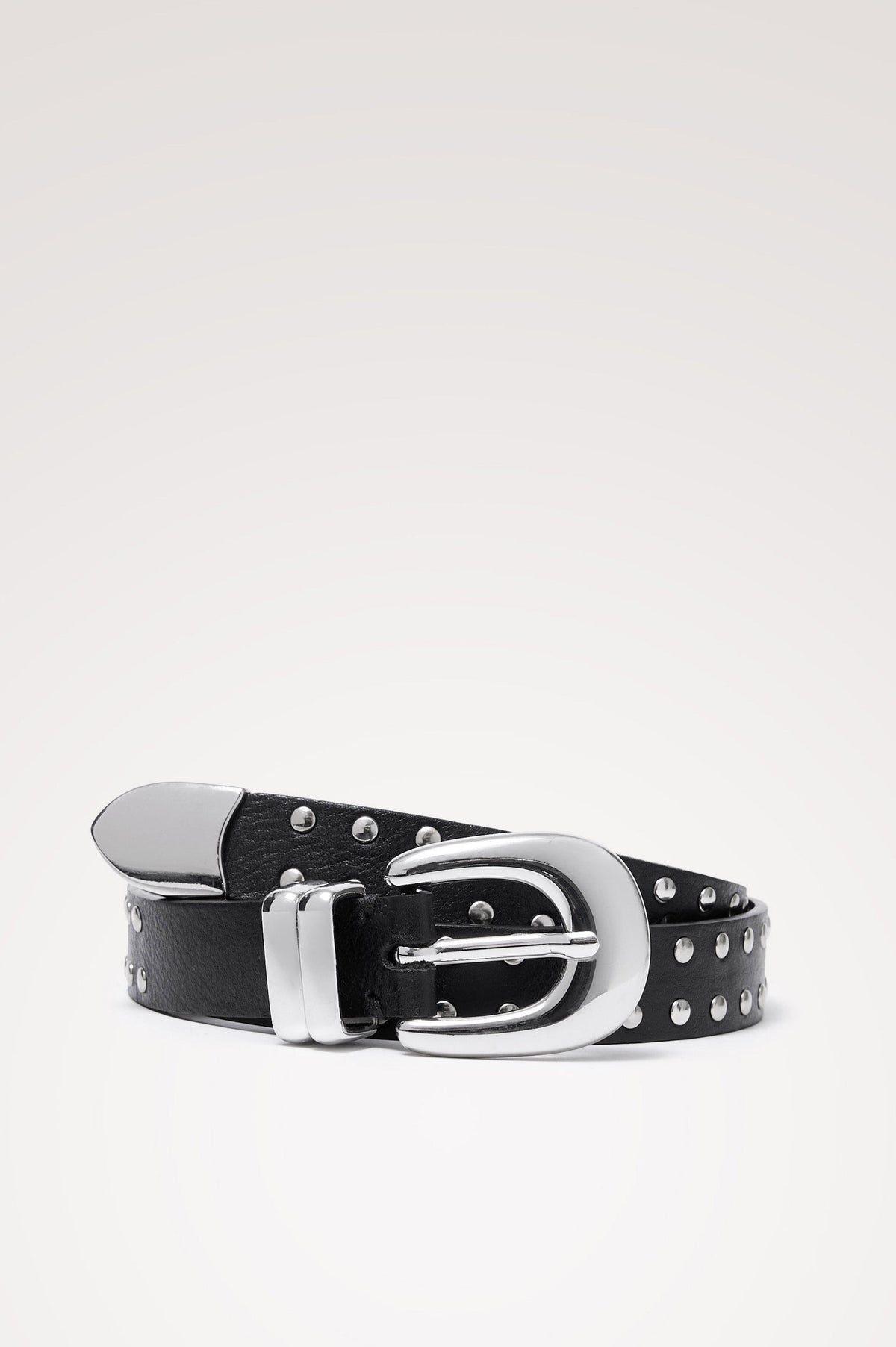 PRESLEY STUDDED BELT - BLACK SILVER