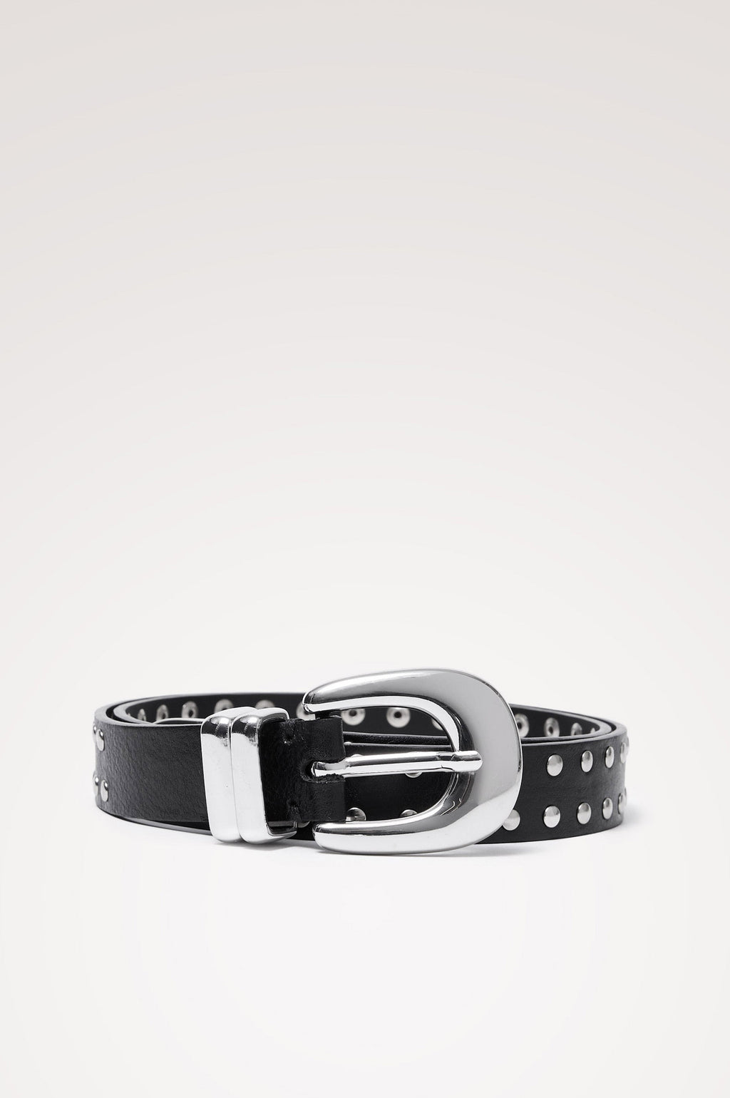 PRESLEY STUDDED BELT - BLACK SILVER