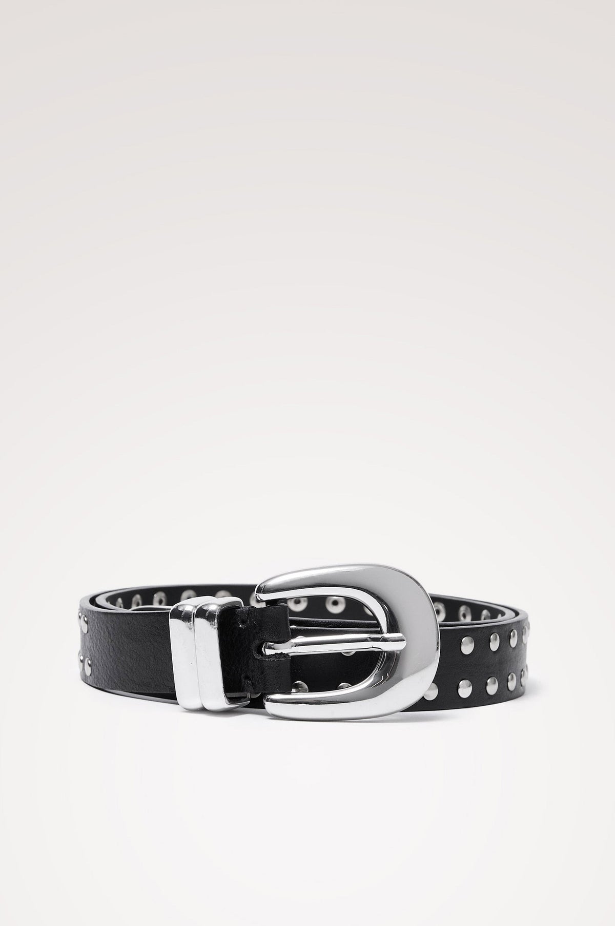 PRESLEY STUDDED BELT - BLACK SILVER