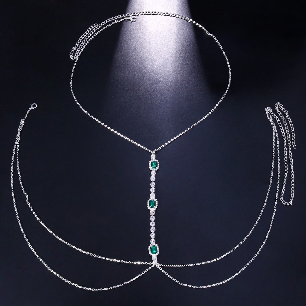 Cadena de cofre de cristal verde