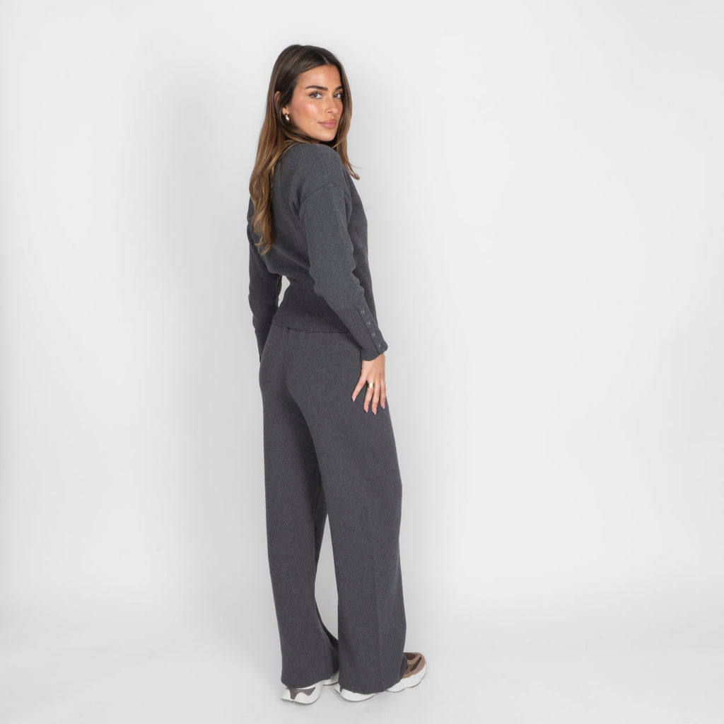 Conjunto de cárdigan de punto y pantalones Lidia