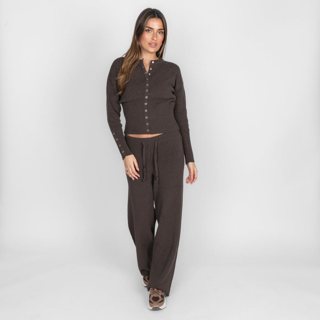 Conjunto de cárdigan de punto y pantalones Lidia