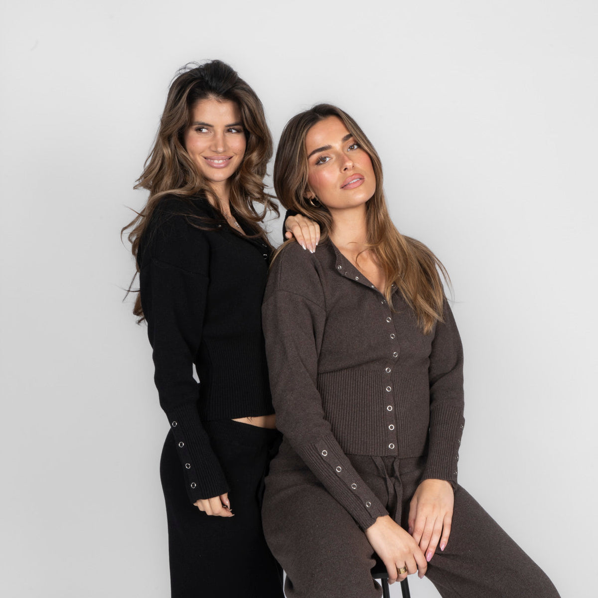 Conjunto de cárdigan de punto y pantalones Lidia