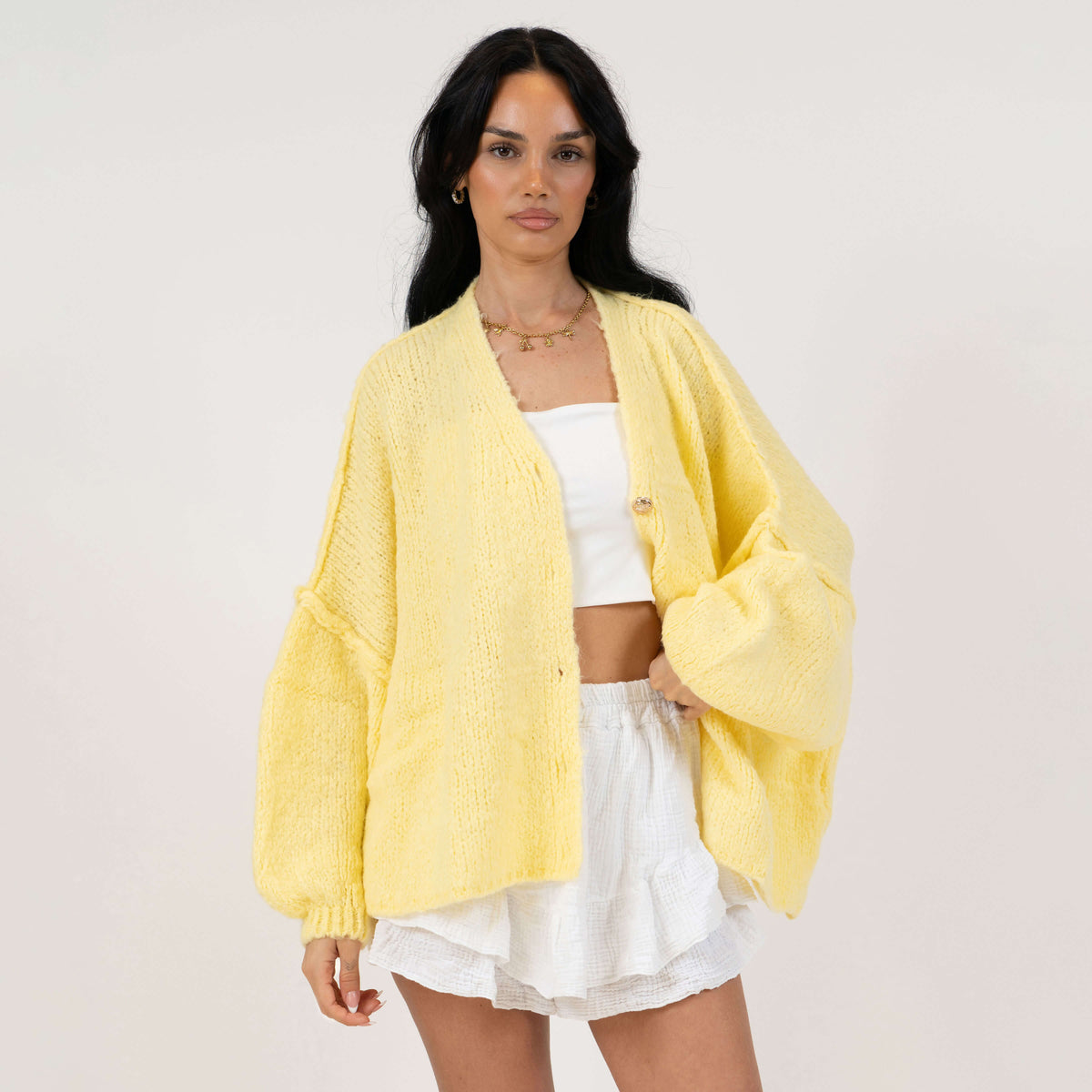 Tamara Oversized Cardigan with V-Neck and Buttons