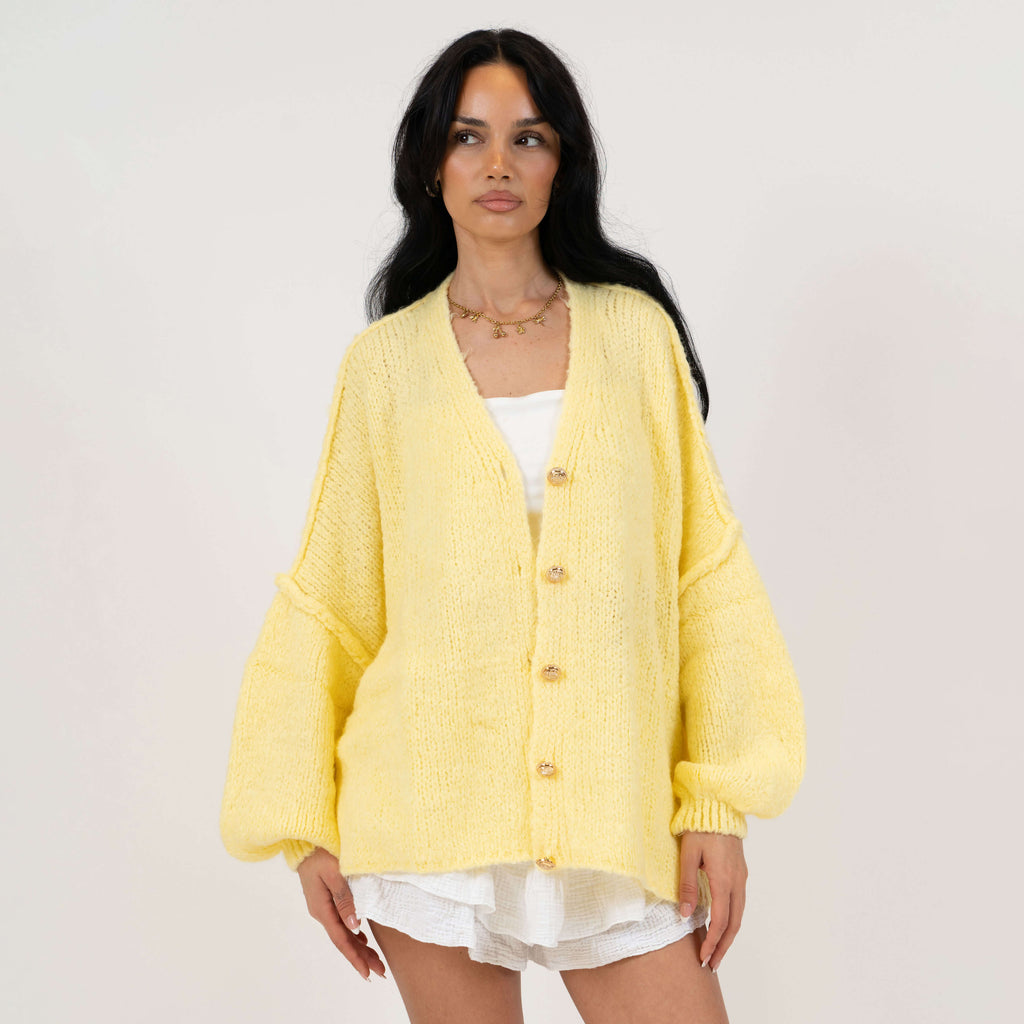 Tamara Oversized Cardigan with V-Neck and Buttons