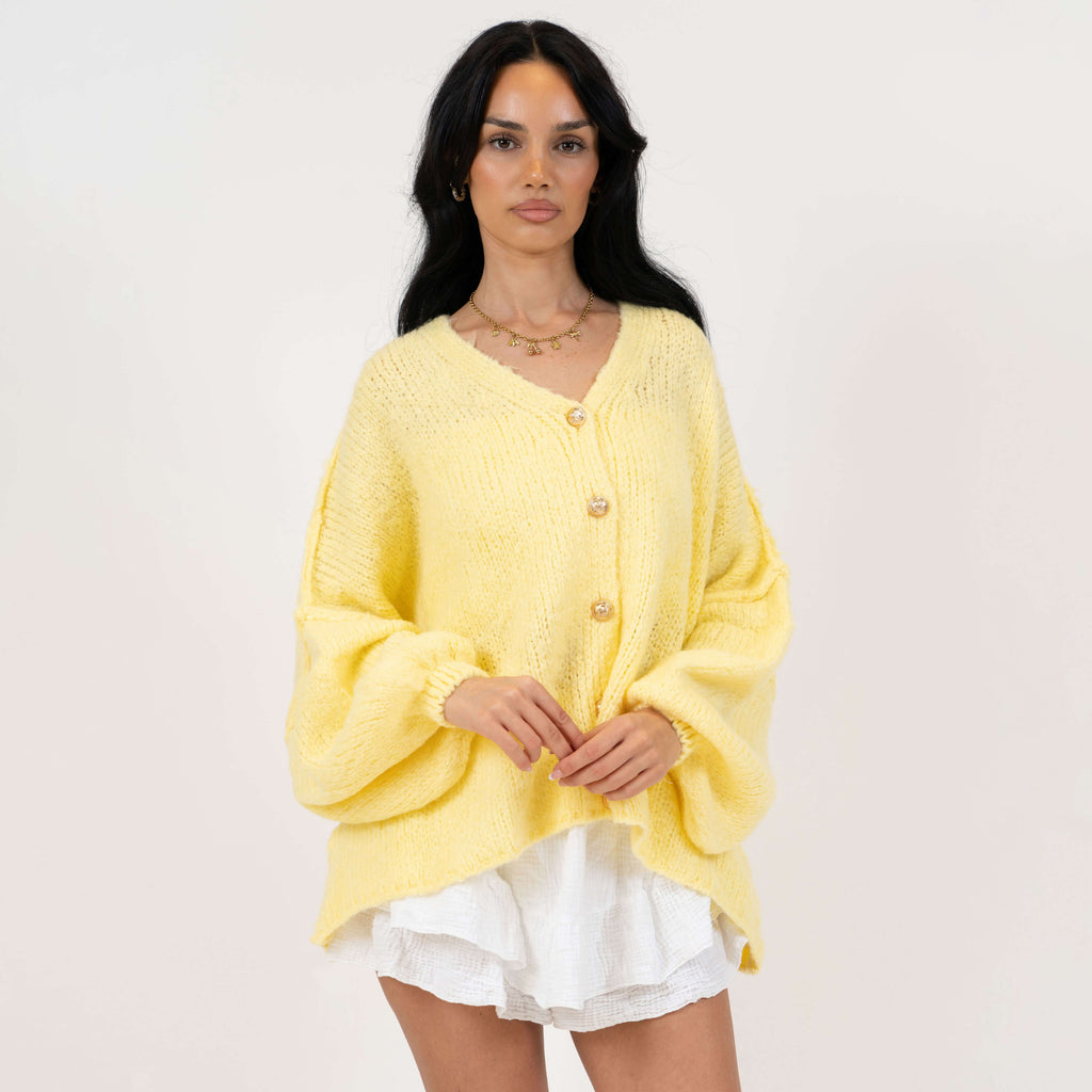 Tamara Oversized Cardigan with V-Neck and Buttons