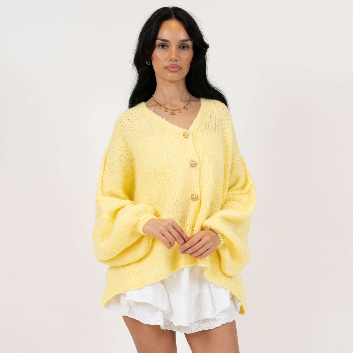 Tamara Oversized Cardigan with V-Neck and Buttons