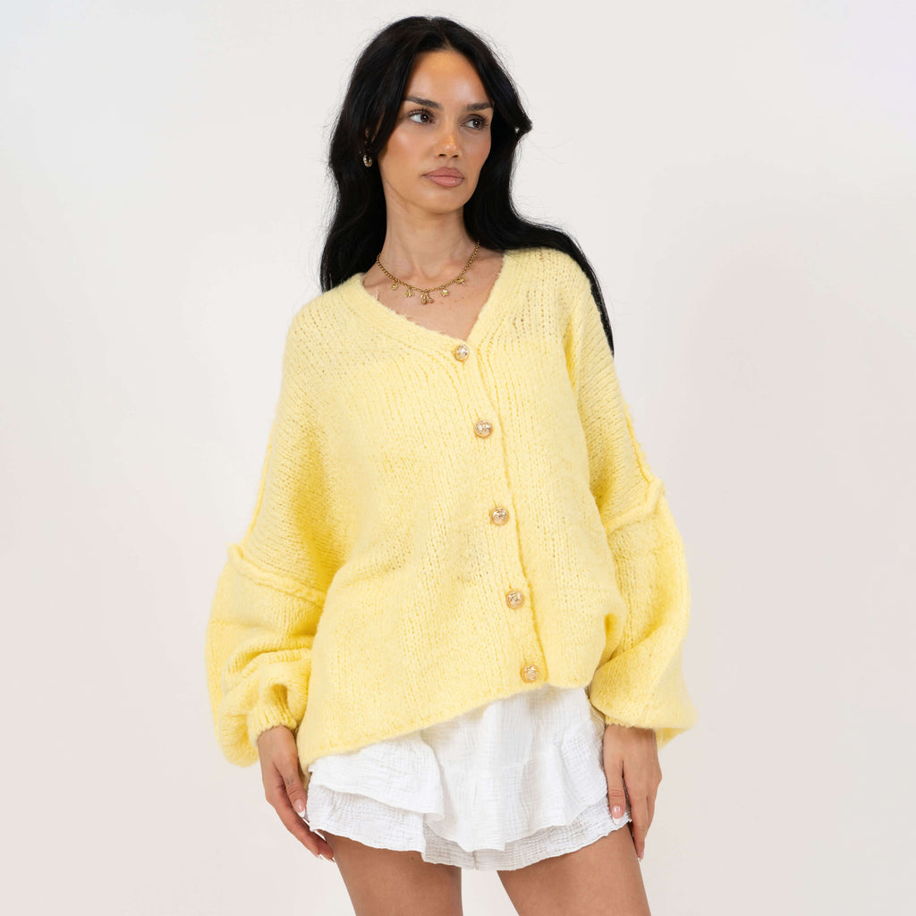 Tamara Oversized Cardigan with V-Neck and Buttons