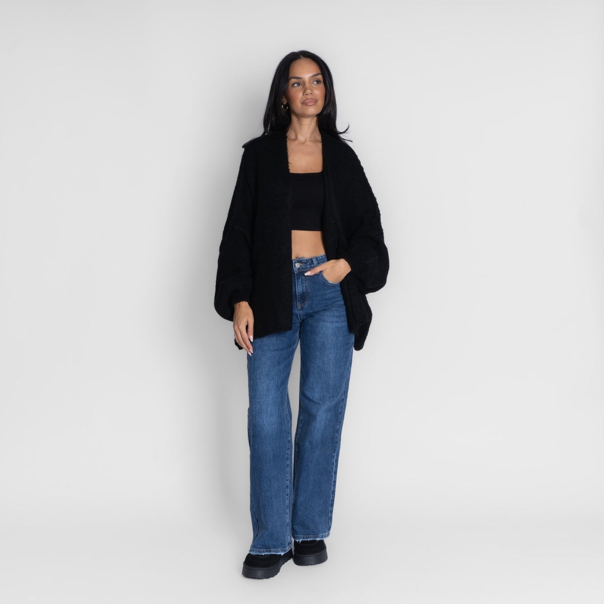 Clarisa Oversized Open-Front Cardigan