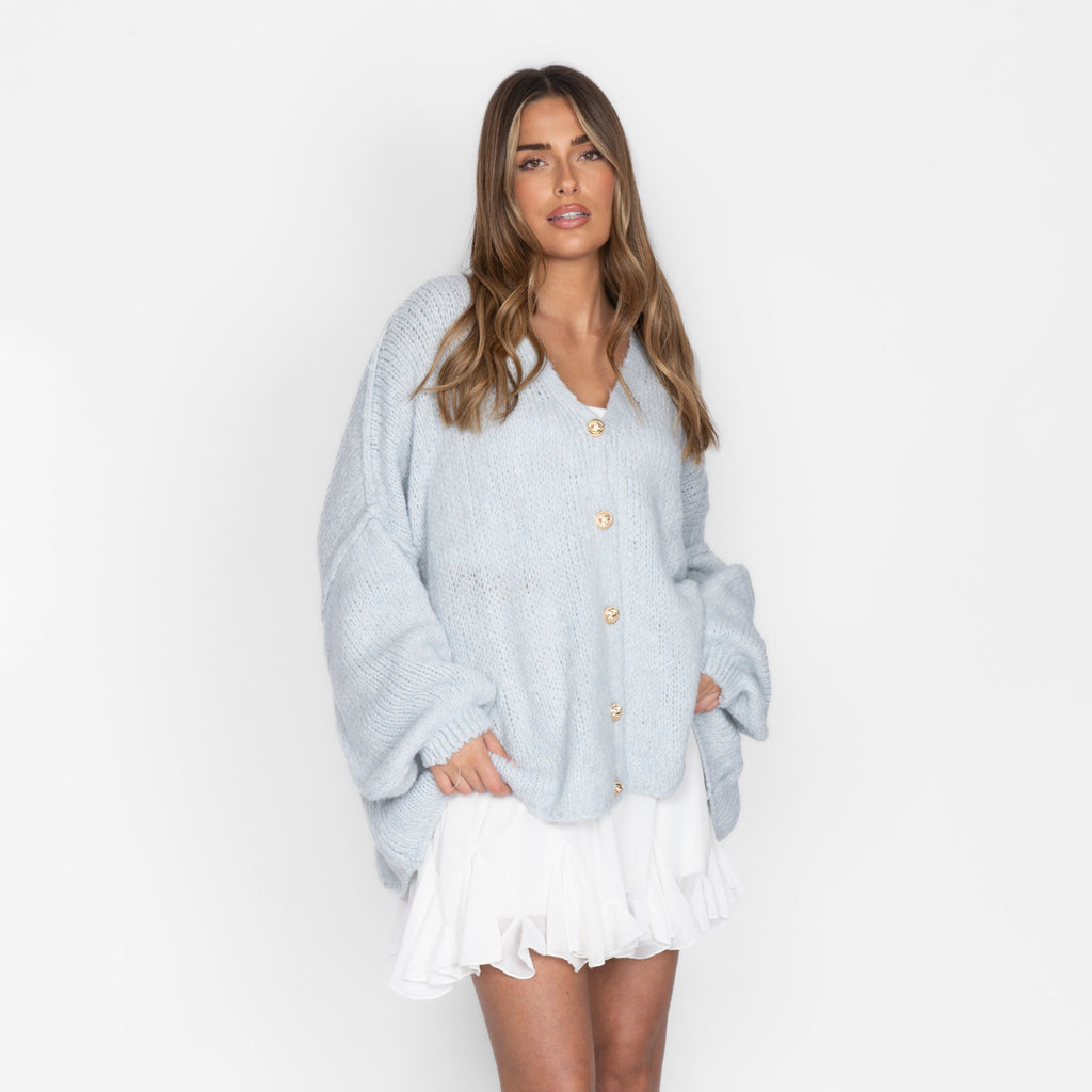 Tamara Oversized Cardigan with V-Neck and Buttons