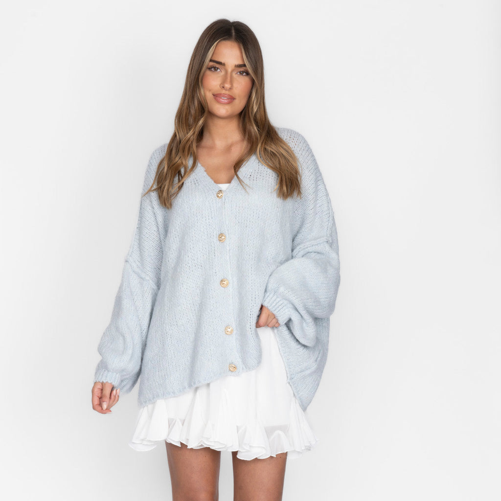 Tamara Oversized Cardigan with V-Neck and Buttons