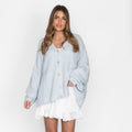 Tamara Oversized Cardigan with V-Neck and Buttons